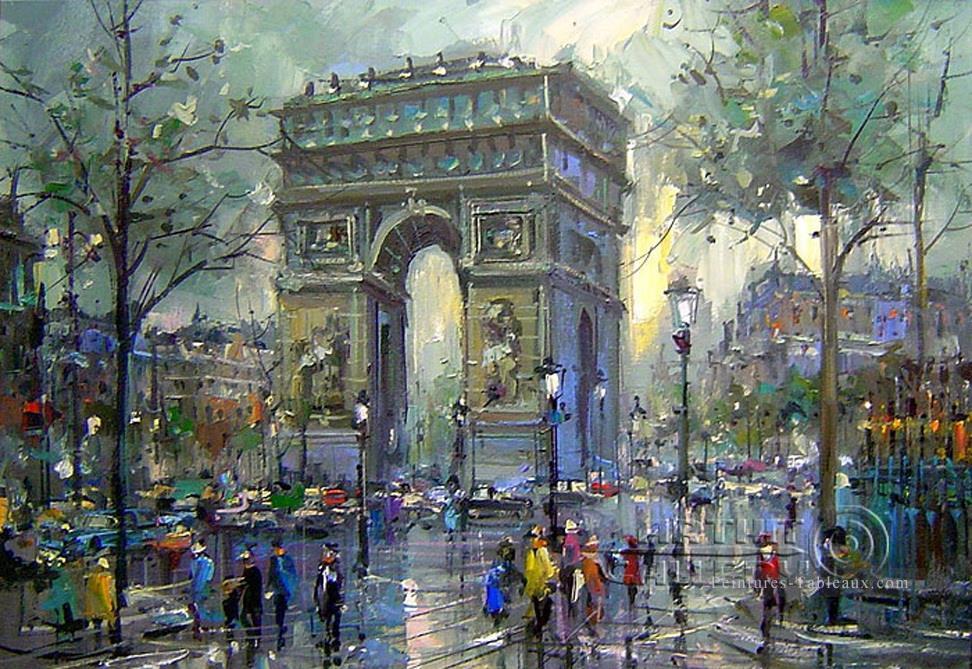 st059B impressionnisme Parisien scènes Peintures à l'huile